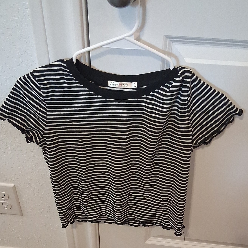 Black and White Striped Top
